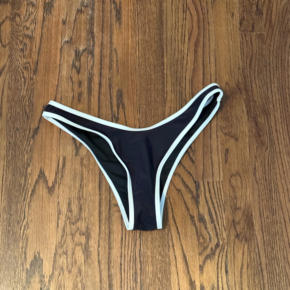 Edikted Black Bikini Bottom with White Trim